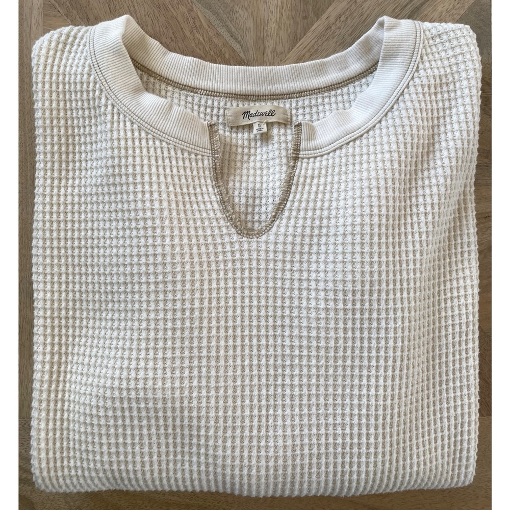 Women's Madewell Waffle Split Neck Crop T-Shirt